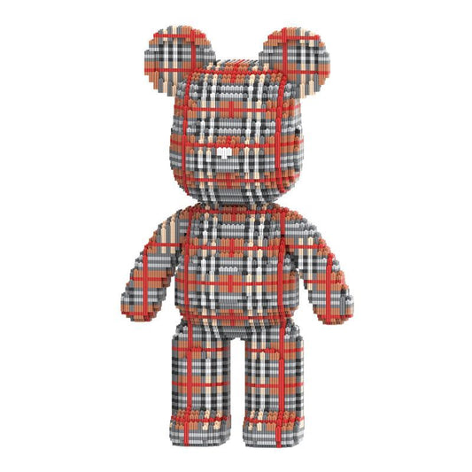 Grey Brown Plaid Bear 7705