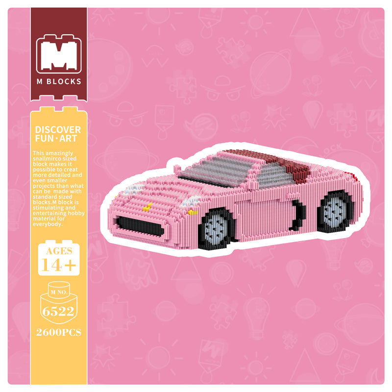 Pink convertible car 6522