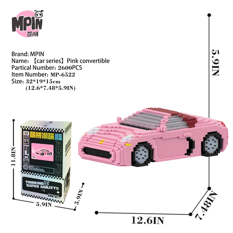 Pink convertible car 6522